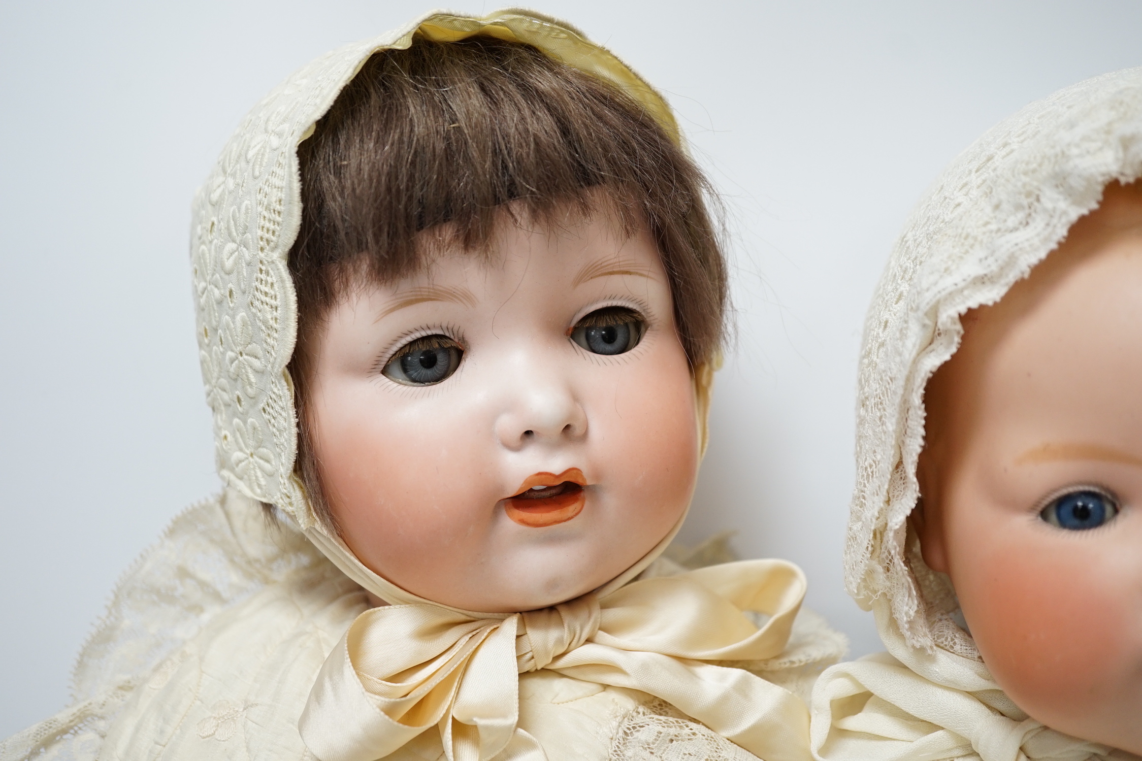 A Dream Baby AM351, 58cm, good condition and a Melitta Baby bisque head doll, 60cm, good condition